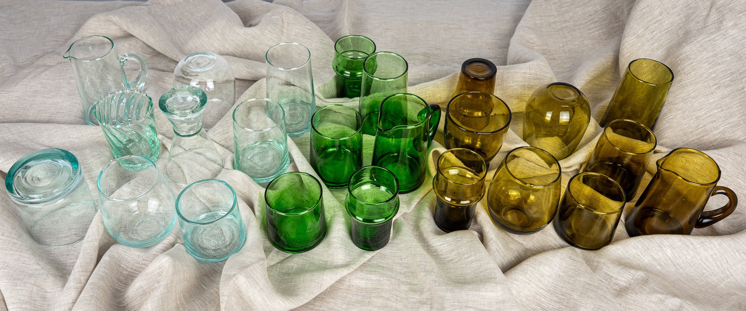 Wein Karaffe, Trinkglas hochwertig, mini-Karaffe und Trinkglas grün bei MOGADOR entdecken