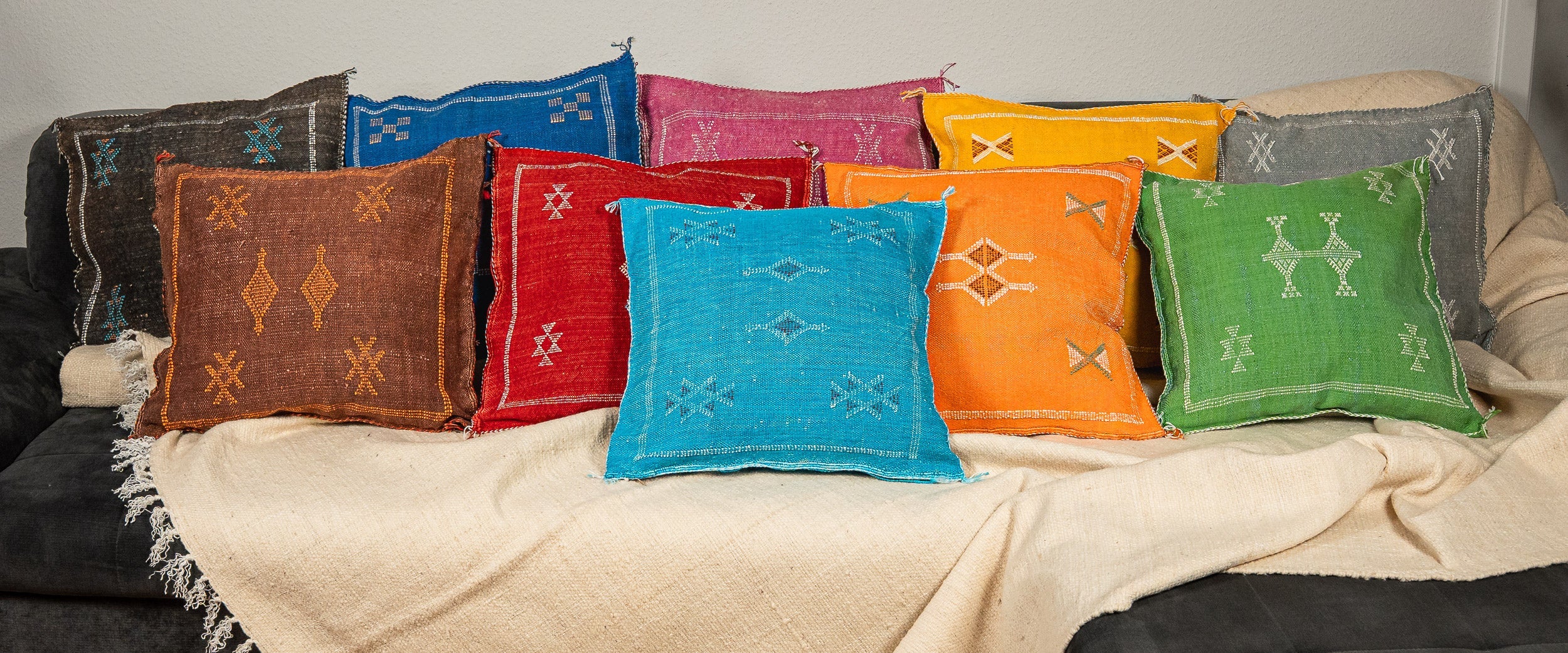 Kissenhülle Boho Style, Kissen Kaktusseide, Relax-Kissen und moderne Kissen für Couch