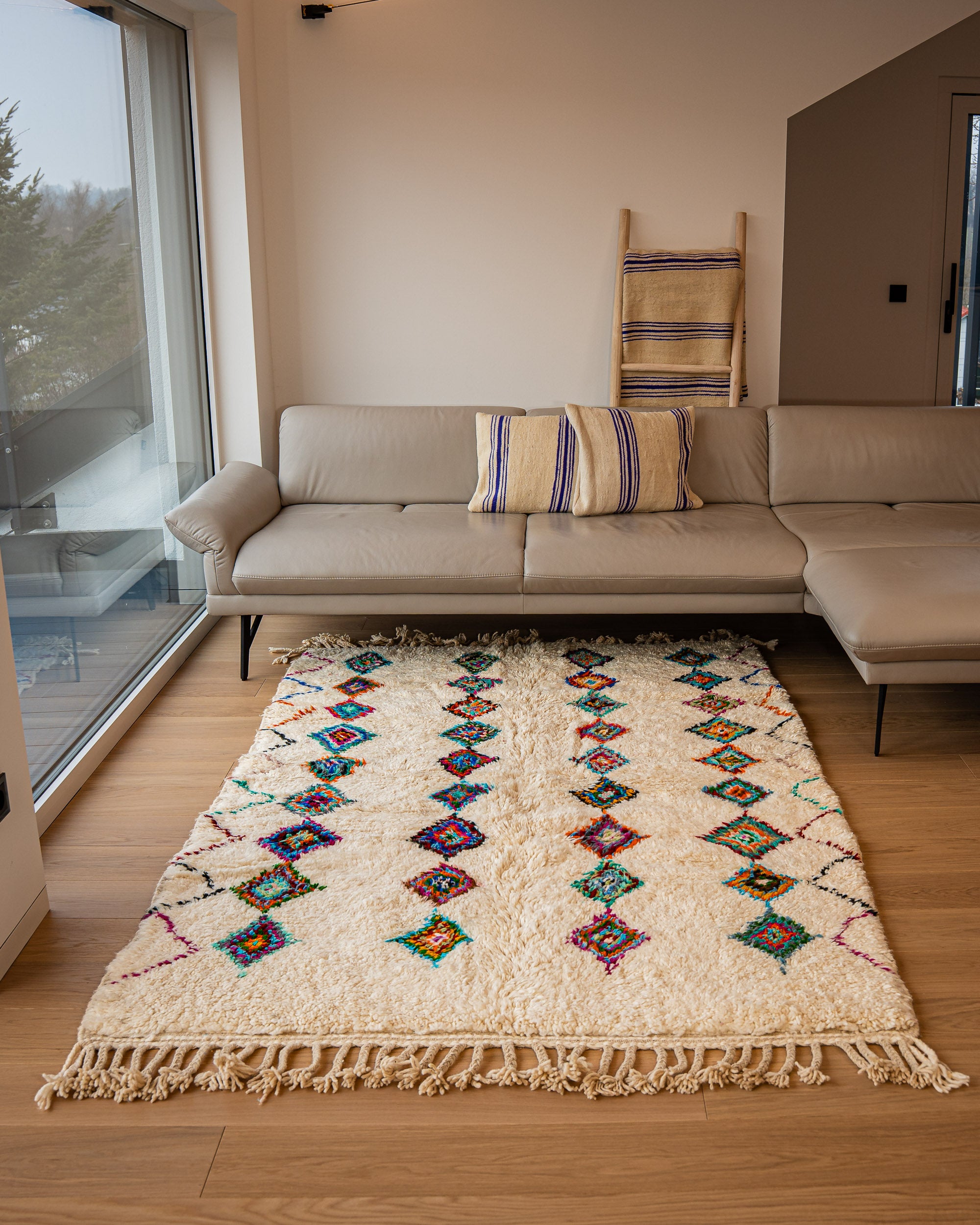 Atlas Berber-Teppich, handgeknüpft aus Schurwolle