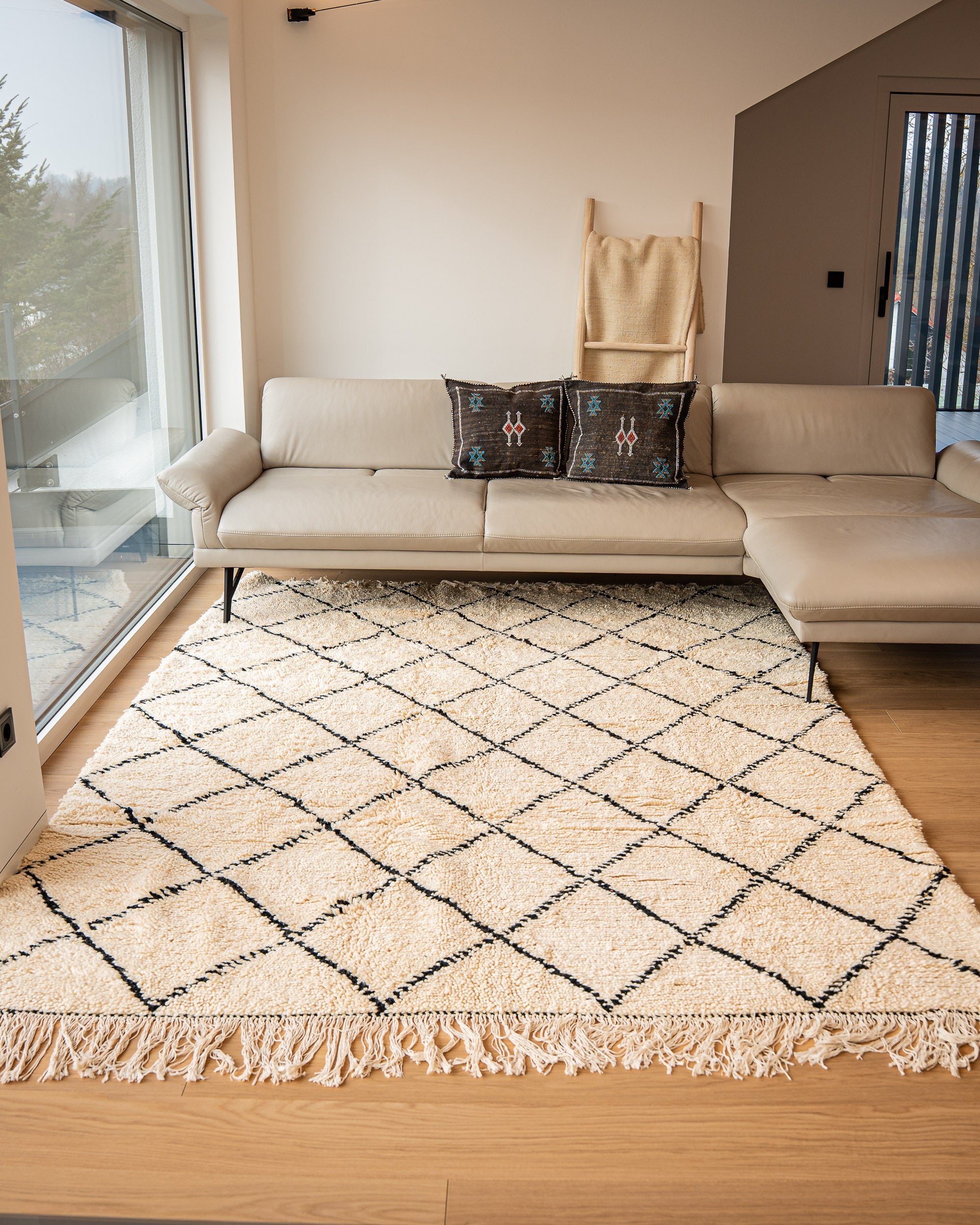 200 x 300 cm Teppich Wohnzimmer, handgeknüpfter Wollteppich