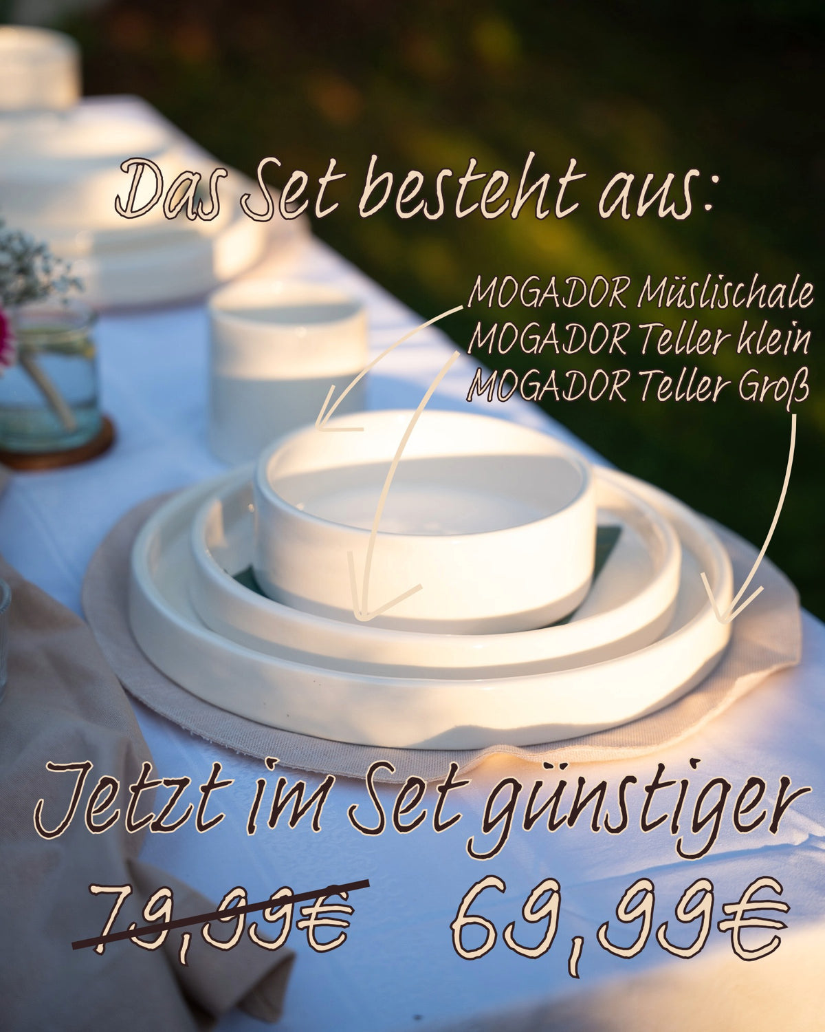 Mogador Geschirr-Set: handgeformt in Marokko, ein Unikat auf deinem Tisch.