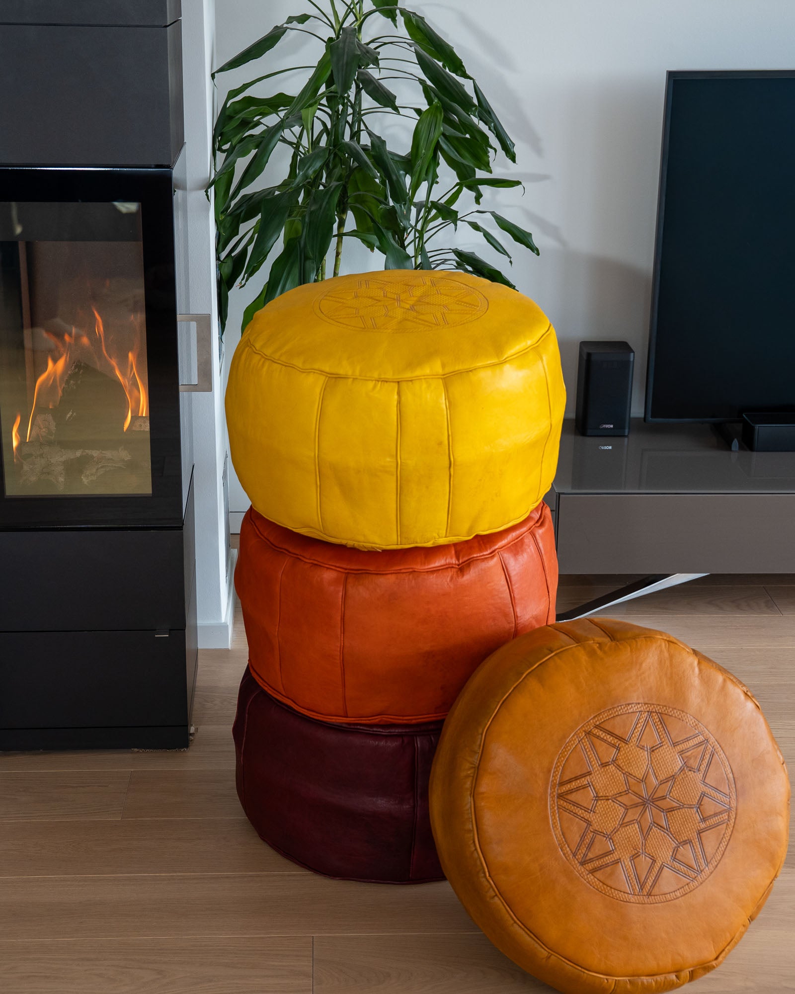 Design Poufs aus Marokko 100% Leder