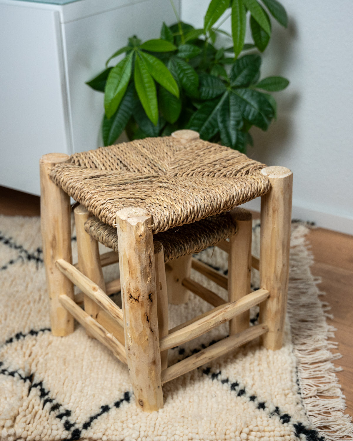 Handgemachter Deko Boho-chic Hocker für Kinder & Erwachsene