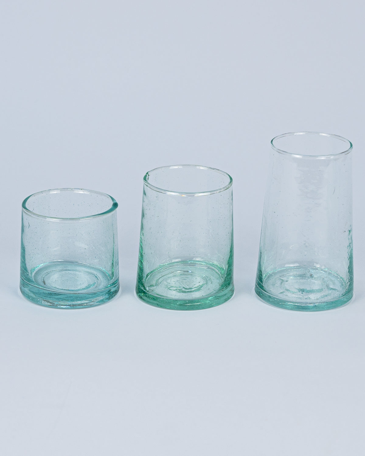 Beldi Trinkglas mundgeblasen, handgemacht und hochwertig. Ein Trinkglas Klassiker aus recyceltem Glas. 