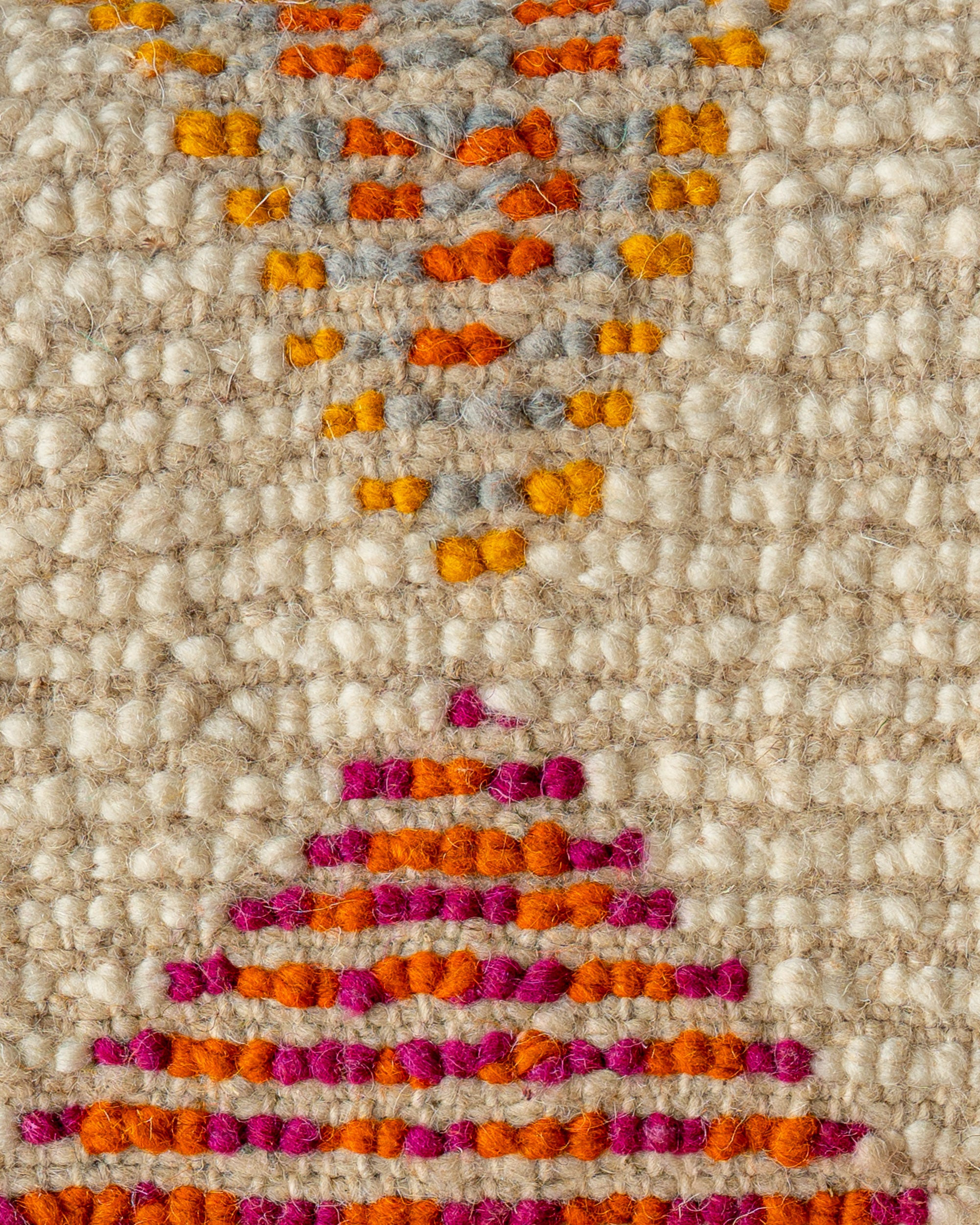 Teppich orange-pink Akzente, Detailaufnahme
