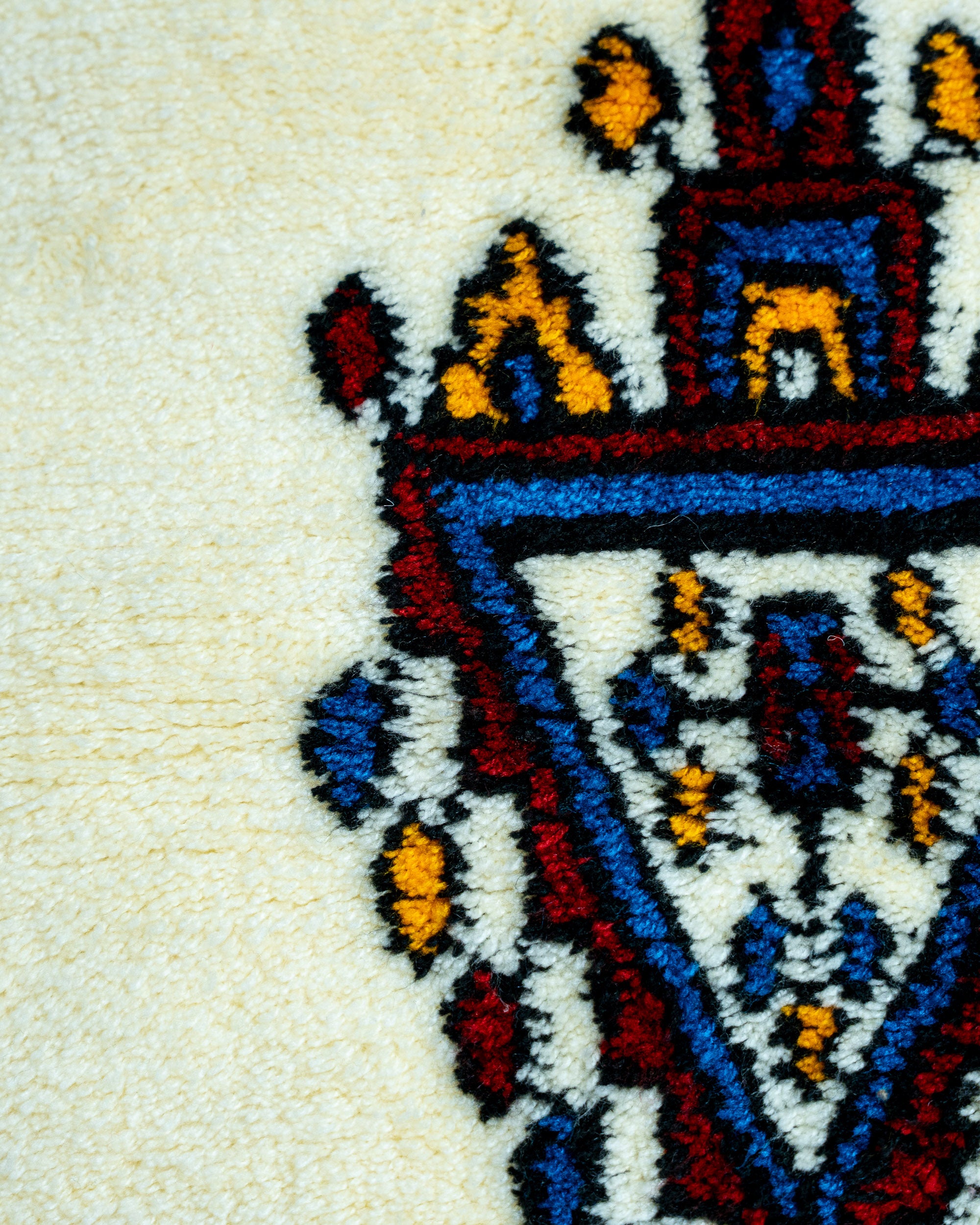 Beni ourain Teppich, Details von Teppich handgewebt Schurwolle