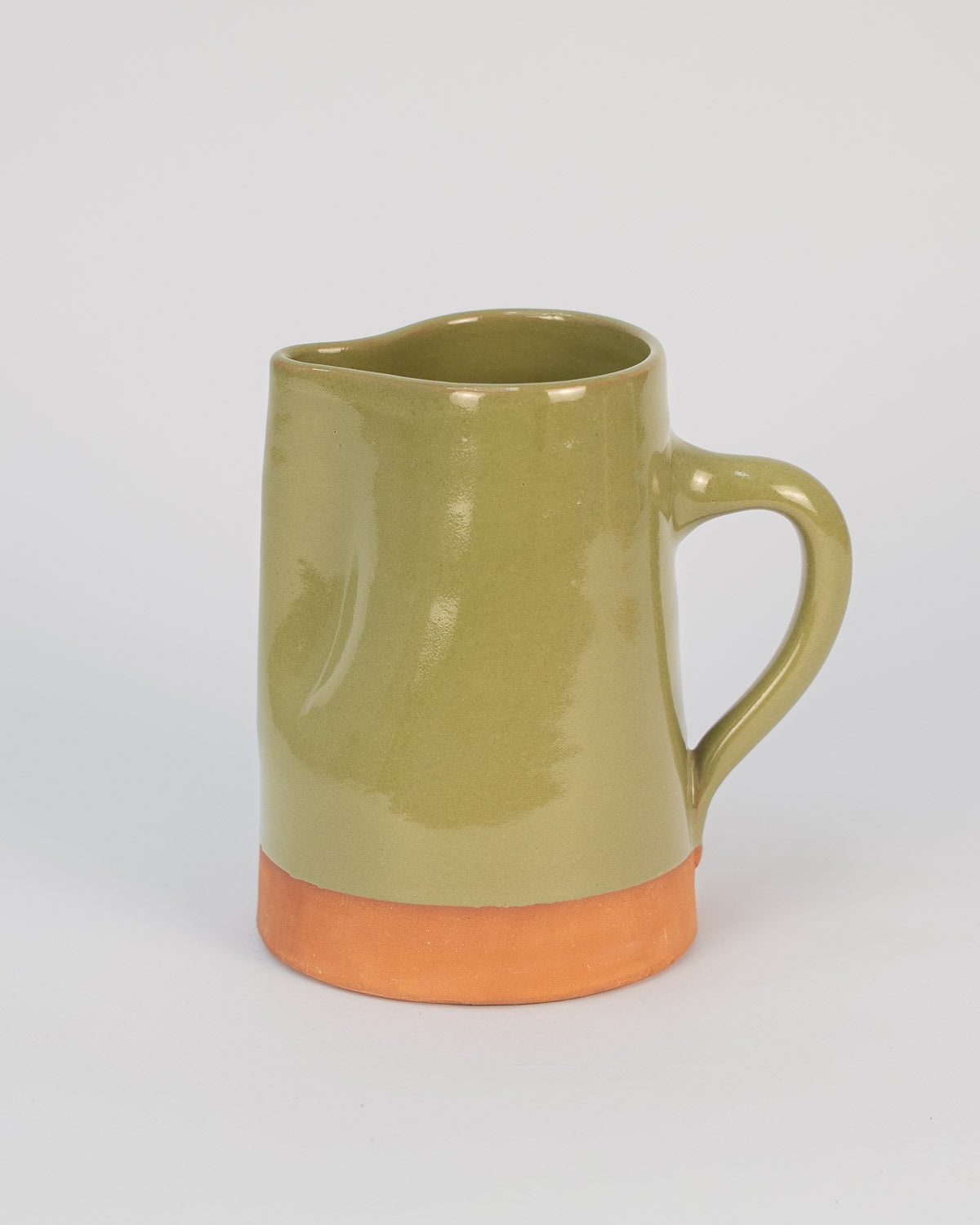 Handgemacht Keramik Karaffe groß grün aus Terrakotta, Set mit Tee/ Kaffee Becher - bei MOGADOR kaufen