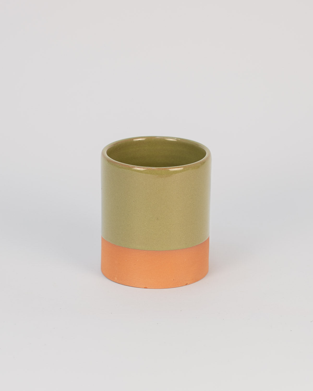 Handgemacht Keramik Karaffe groß grün aus Terrakotta, Set mit Tee/ Kaffee Becher - bei MOGADOR kaufen
