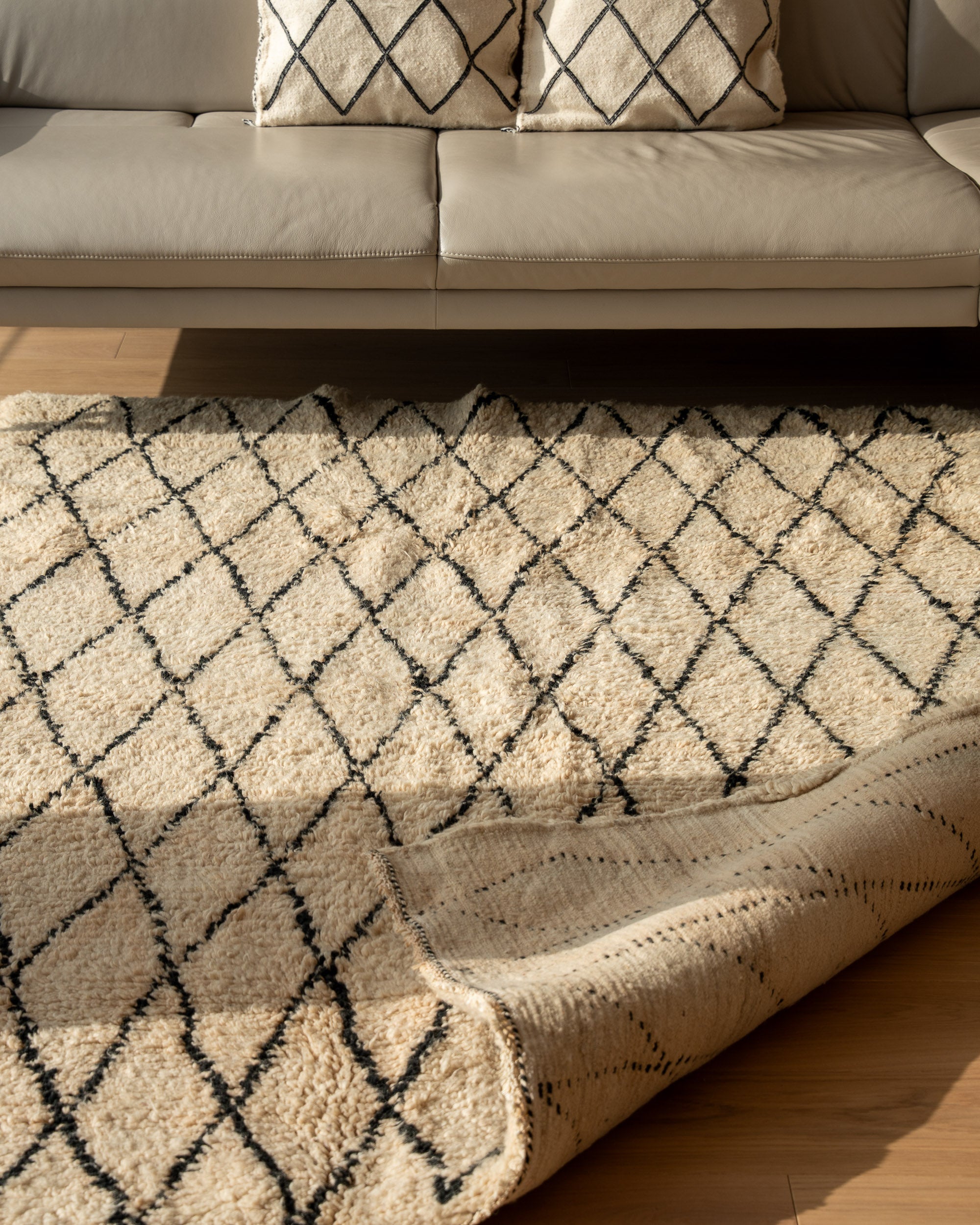 Teppich Schwarz-weiß gestreift, beni ourain moroccan rug