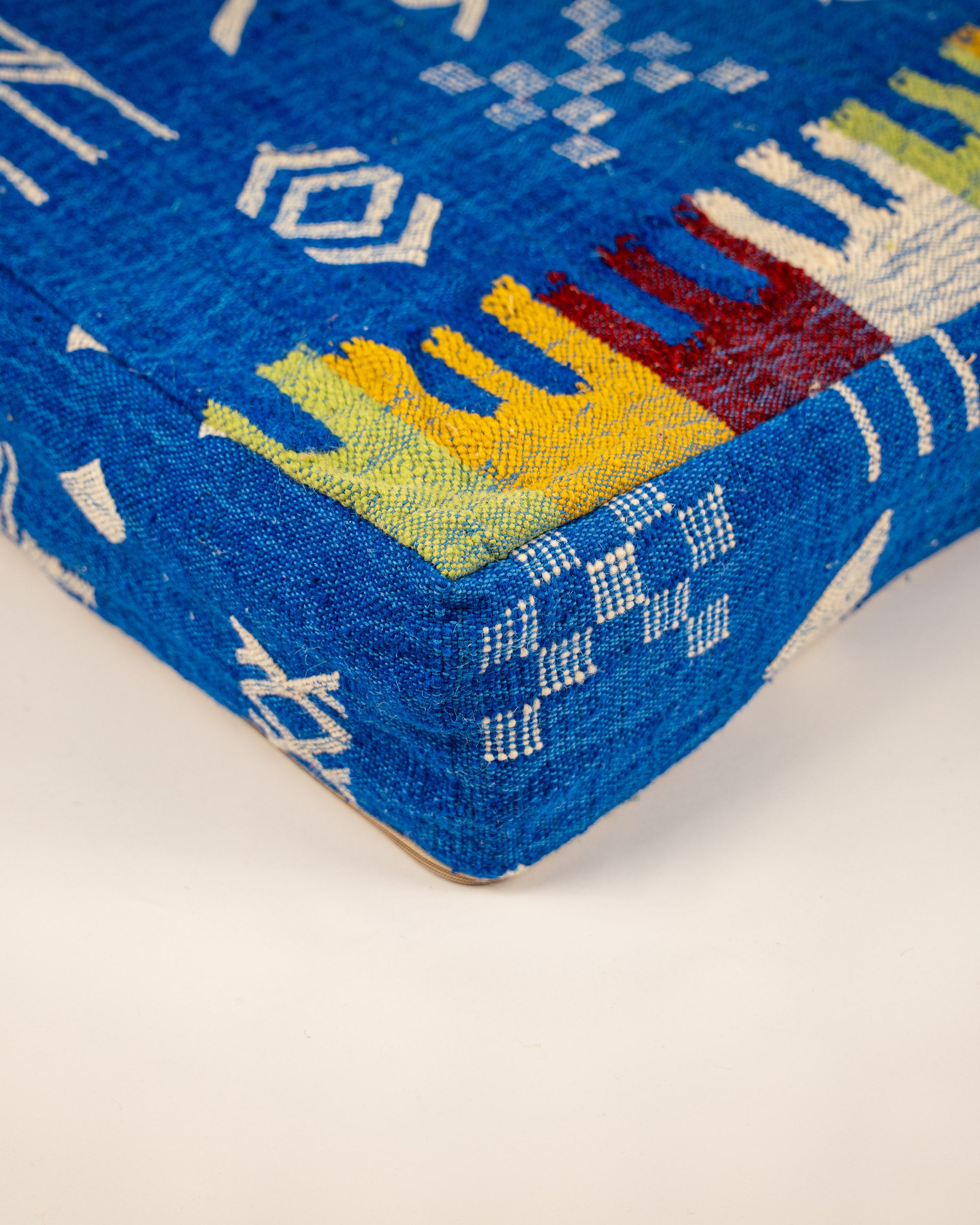 Boho-Pouf blau aus Wolle bei MOGADOR online kaufen